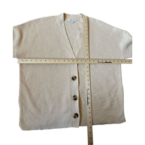 Madewell Lovell Cardigan Sweater size L Cream Harvest Moon - Picture 6 of 12